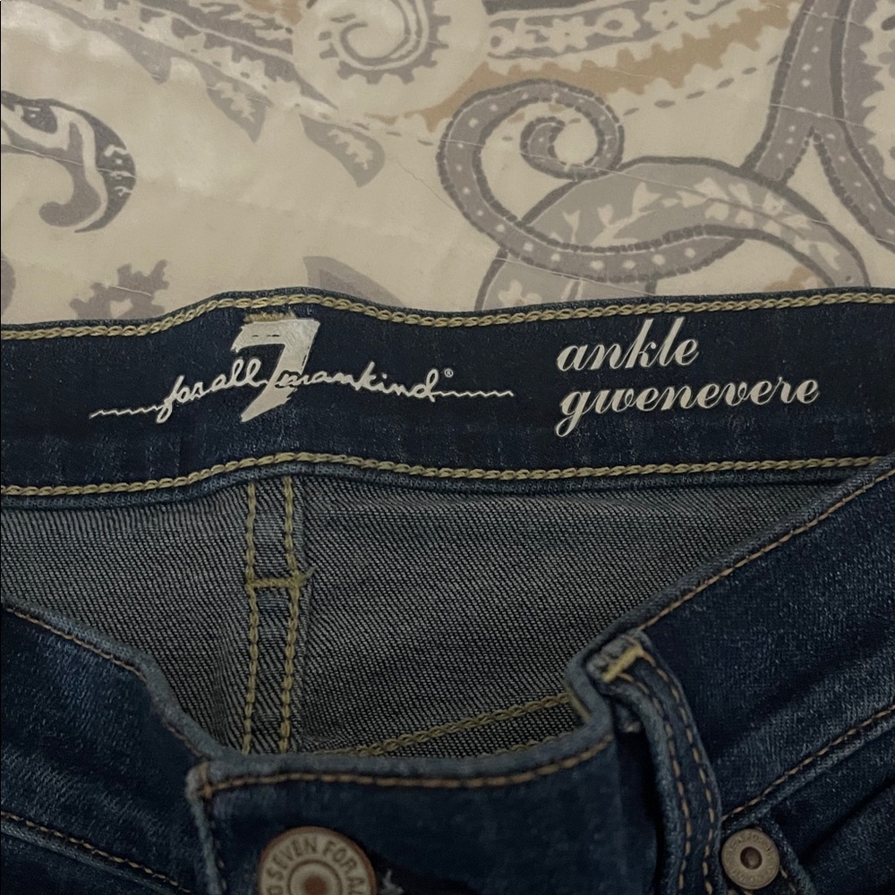 7 For All Mankind Ankle Gwenevere Dark Blue Jeans